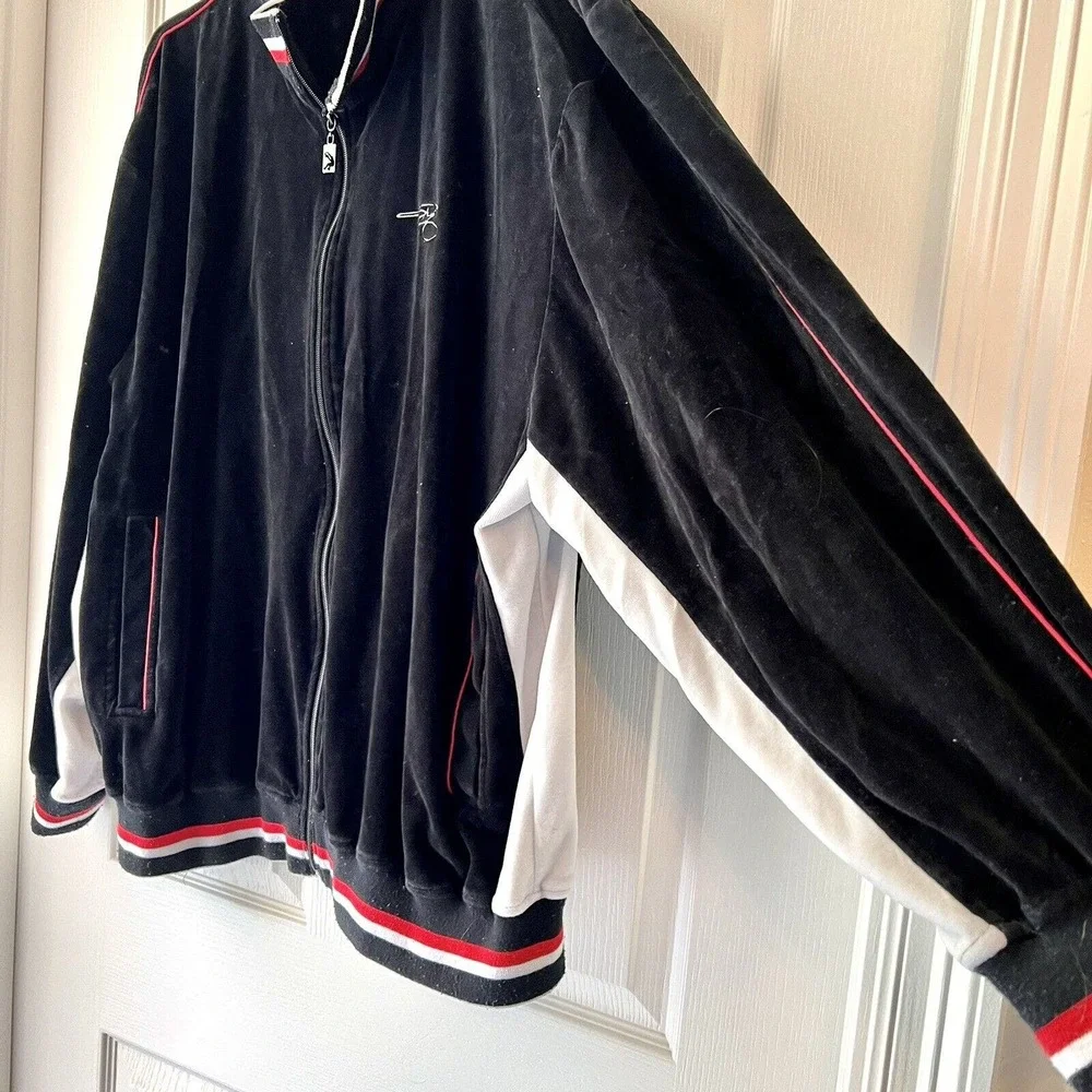 Nike Shaq Men's XL Black White Stripe Full Zip Jacket Track Coat Jumpman Warmup